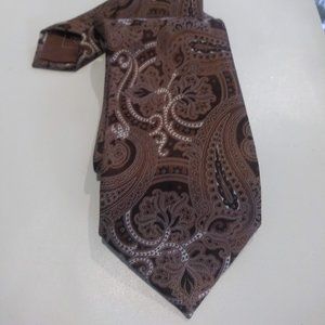 BRIONI  PAISLEY LIGHT DARK BROWN MEN TIE